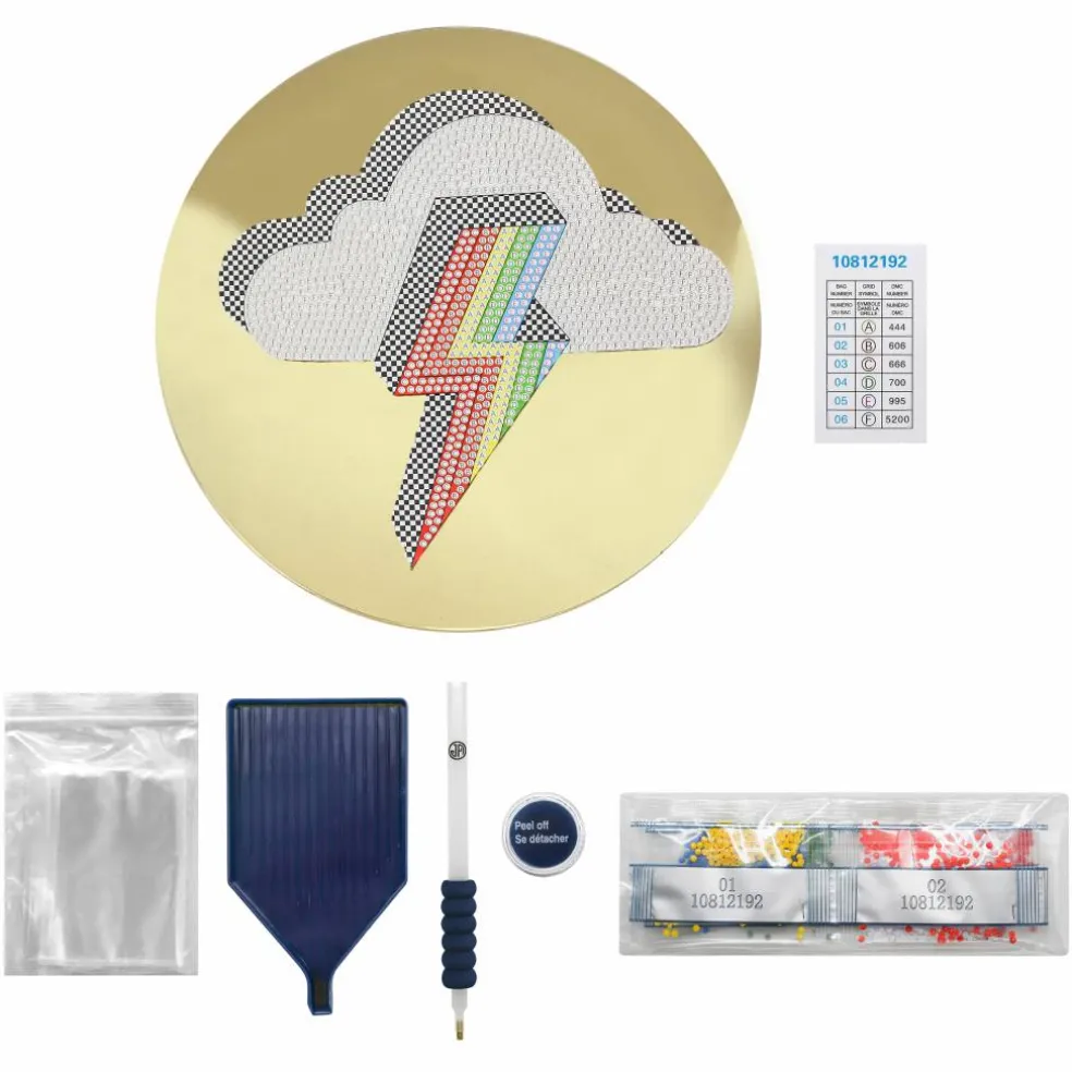 Jonathan Adler x Michaels 7.75" Lightning Rainbow Diamond Art Wall Décor Kit