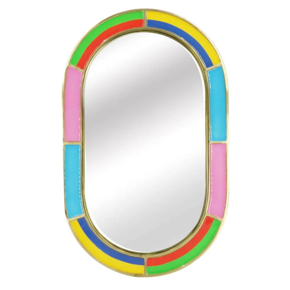 Jonathan Adler x Michaels 24" Multicolor Metal & Glass Wall Mirror