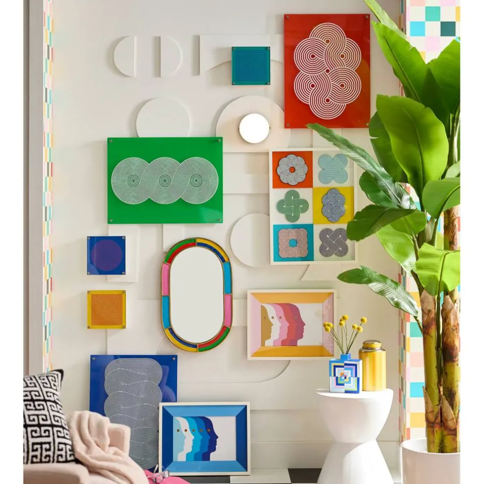 Jonathan Adler x Michaels 24" Multicolor Metal & Glass Wall Mirror