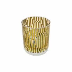 Jonathan Adler x Michaels 10.8oz. Gold Geometric Stripe Glass Cup