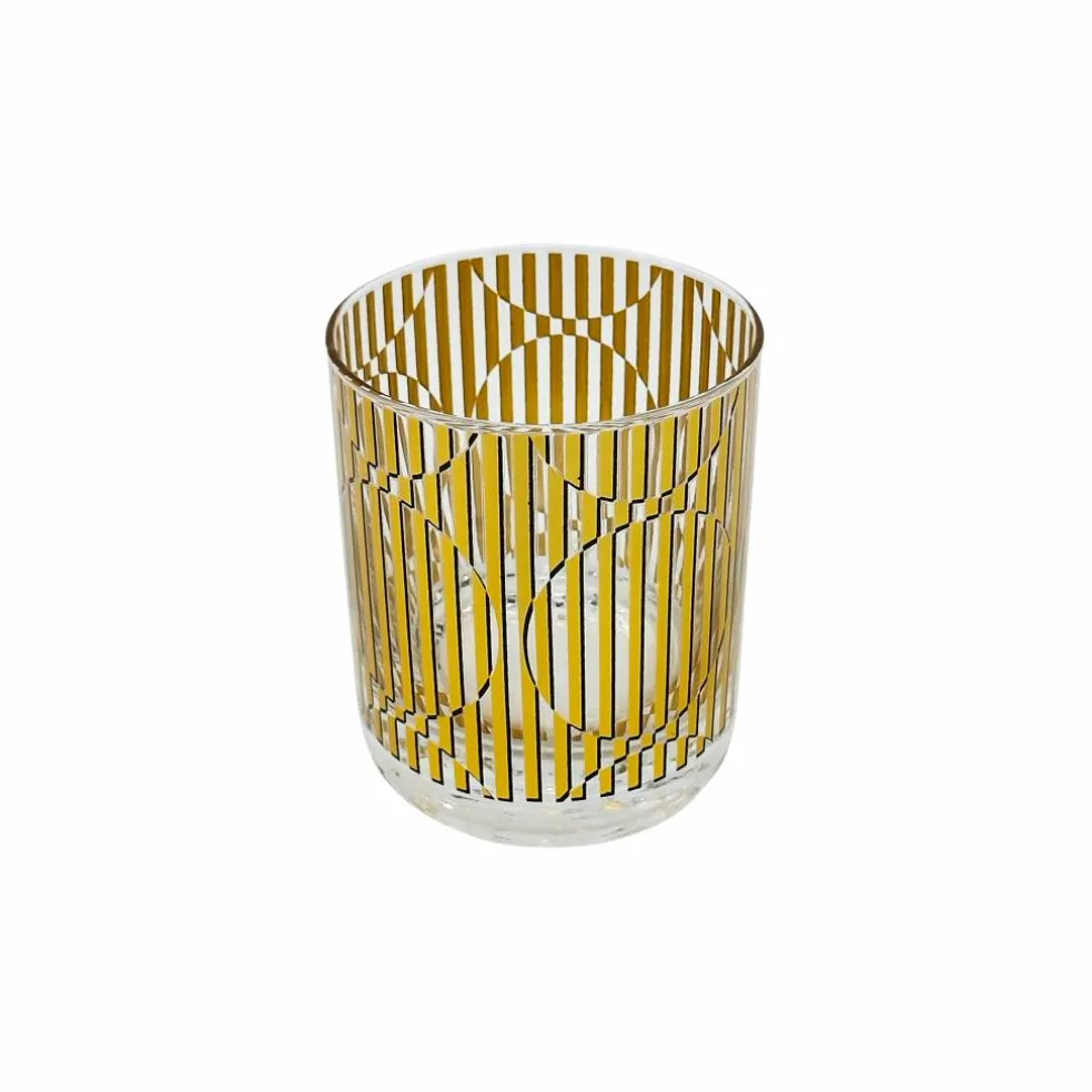 Jonathan Adler x Michaels 10.8oz. Gold Geometric Stripe Glass Cup
