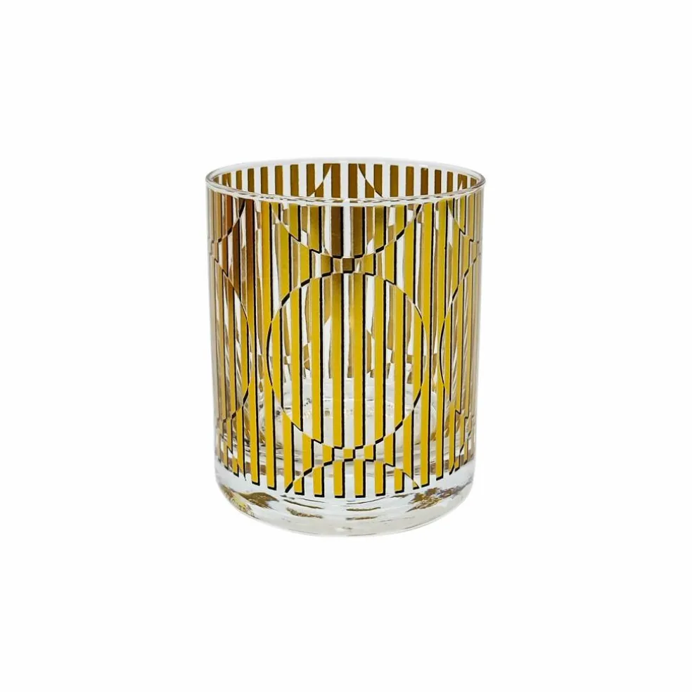 Jonathan Adler x Michaels 10.8oz. Gold Geometric Stripe Glass Cup