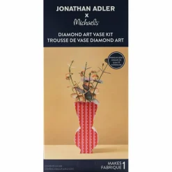 Jonathan Adler x Michaels Pink Zig Zag Stripe Diamond Art Vase Kit