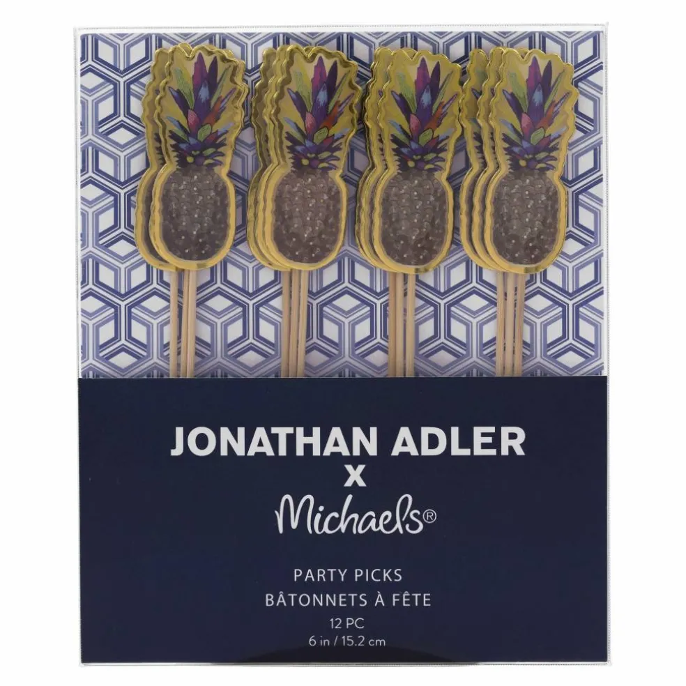Jonathan Adler x Michaels Pineapple Party Picks, 12ct.