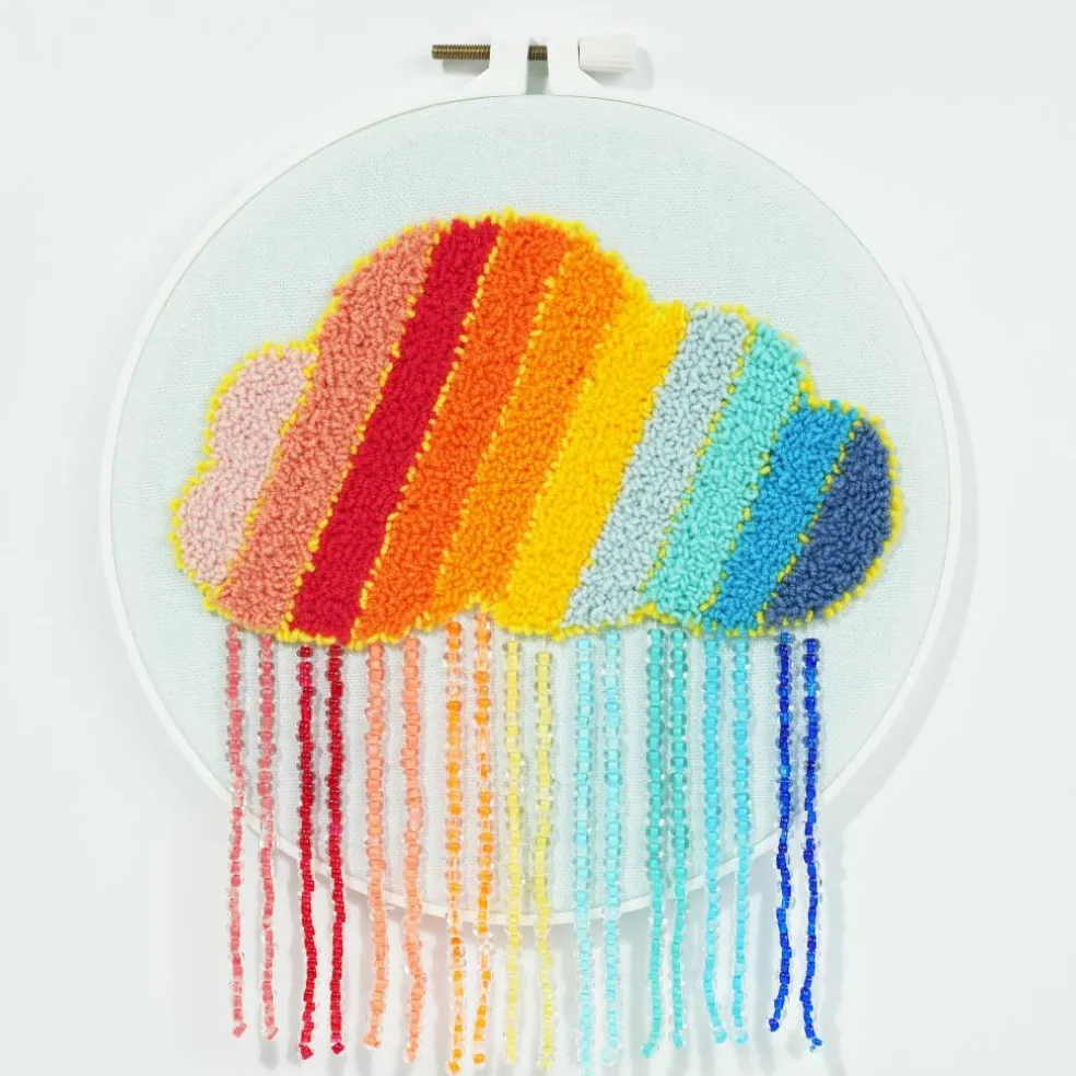 Jonathan Adler x Michaels Rainbow Cloud Needle Punch & Bead Embroidery Kit