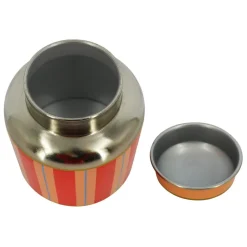 Jonathan Adler x Michaels 6" Red Striped Tabletop Metal Container with Lid