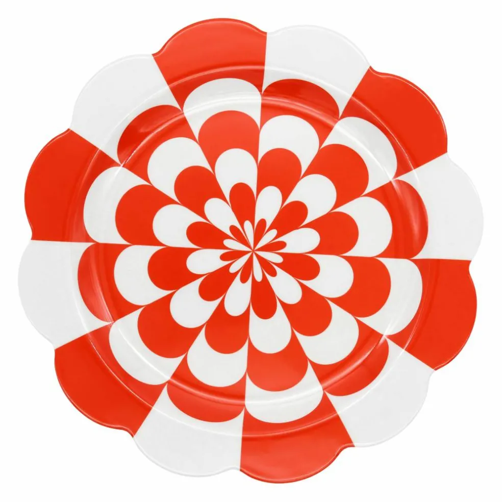 Jonathan Adler x Michaels 10" Red Wave Melamine Plates, 4ct.