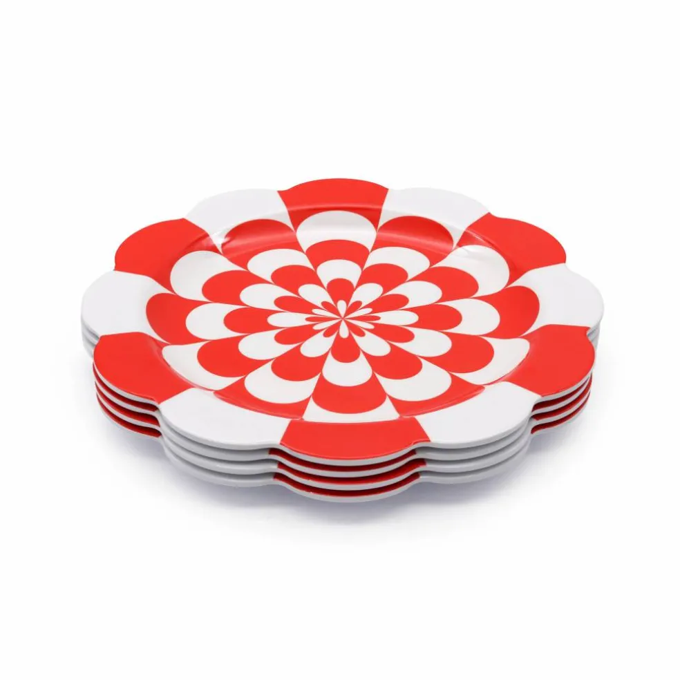 Jonathan Adler x Michaels 10" Red Wave Melamine Plates, 4ct.
