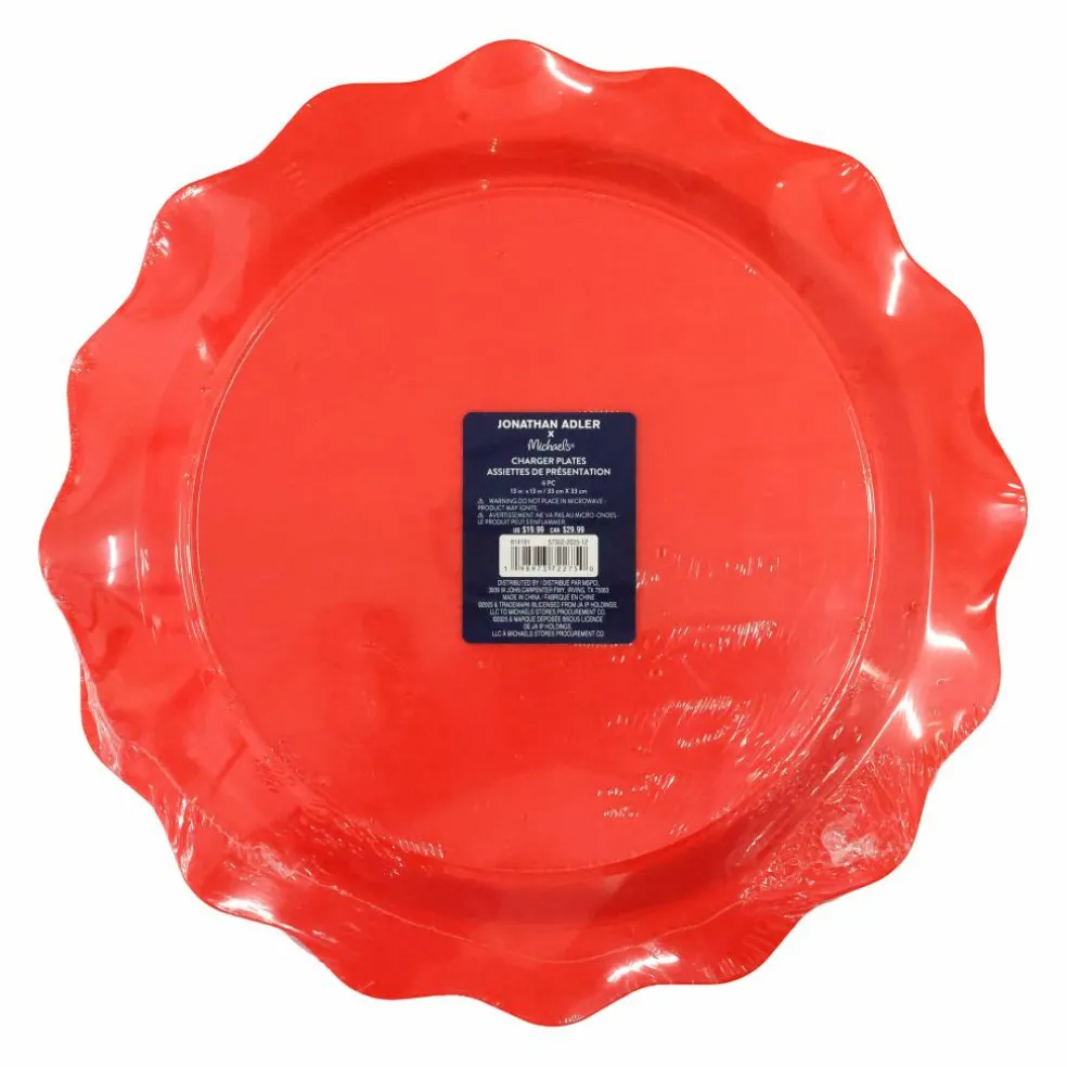 Jonathan Adler x Michaels 13" Red Charger Plates, 6ct.
