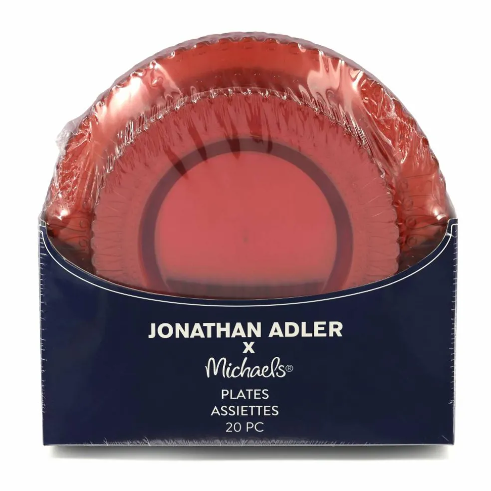 Jonathan Adler x Michaels Red Plastic Plates Set
