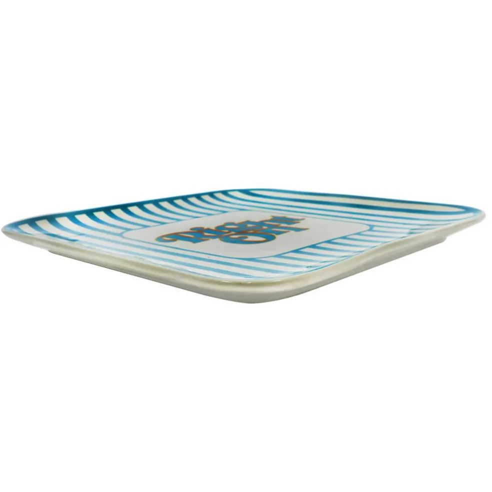 Jonathan Adler x Michaels 12.25" Right On Blue Stripe Ceramic Plate