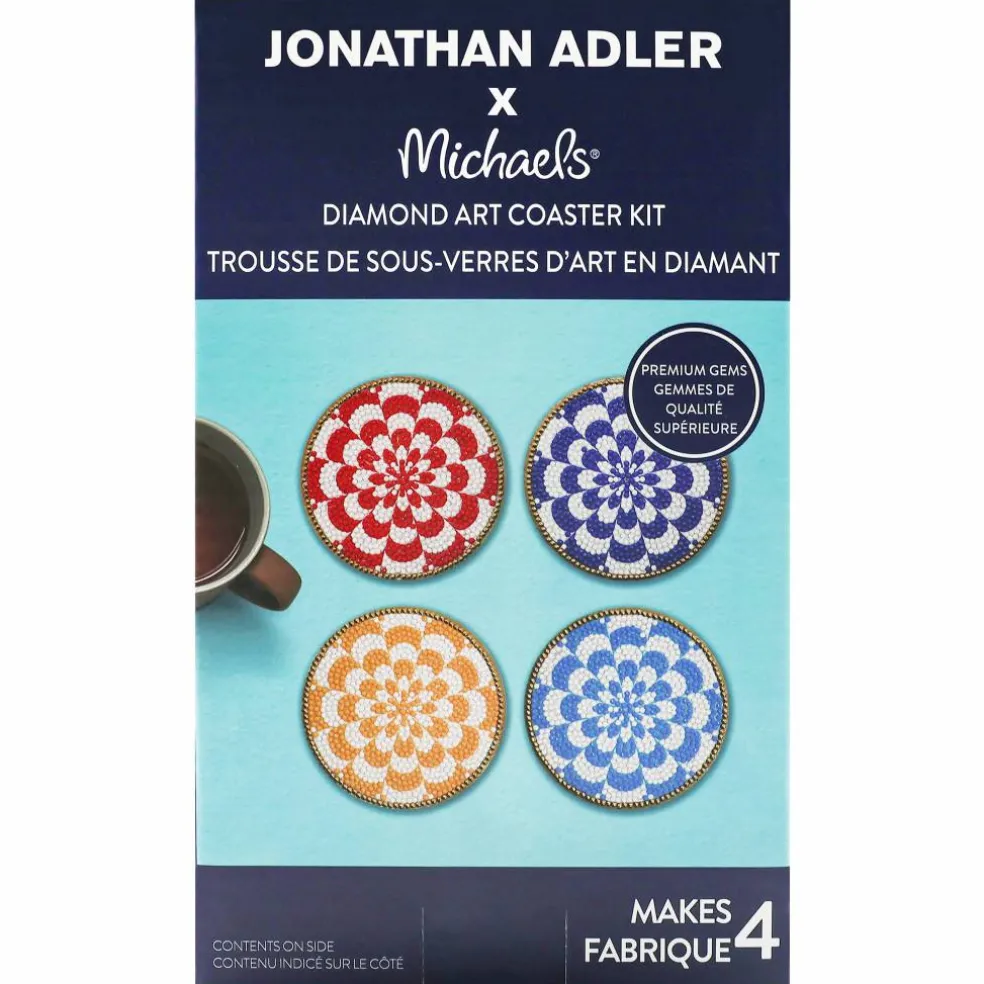 Jonathan Adler x Michaels Round Flower Diamond Art Coaster Kit