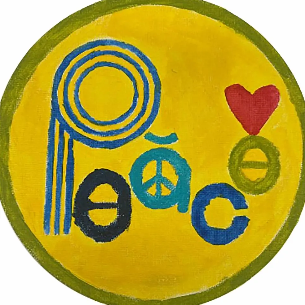Jonathan Adler x Michaels 7" Round Peace Canvas Painting Kit