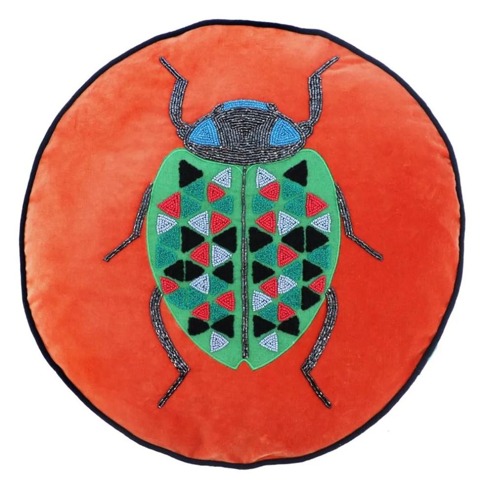 Jonathan Adler x Michaels 18" Round Bug Beaded Pillow