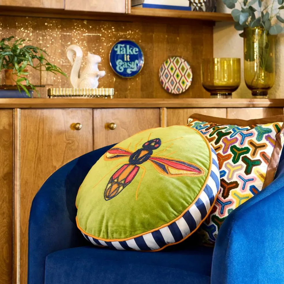 Jonathan Adler x Michaels 18" Round Bee Beaded Pillow