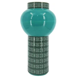 Jonathan Adler x Michaels 23" Teal & Gold Greek Key Tabletop Ceramic Pot