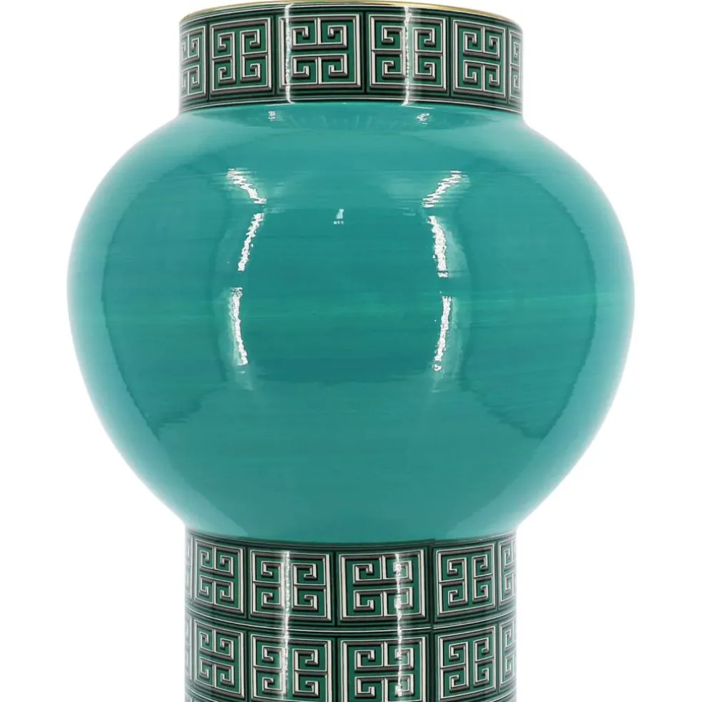 Jonathan Adler x Michaels 23" Teal & Gold Greek Key Tabletop Ceramic Pot
