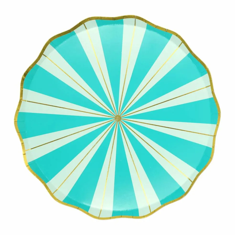 Jonathan Adler x Michaels 9" Teal Stripes Paper Dinner Plates, 10ct.