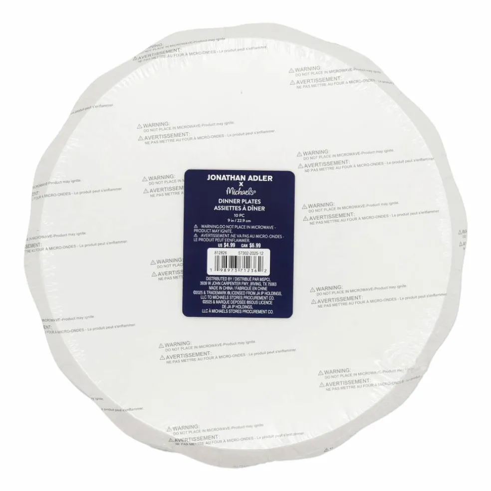Jonathan Adler x Michaels 9" Teal Stripes Paper Dinner Plates, 10ct.
