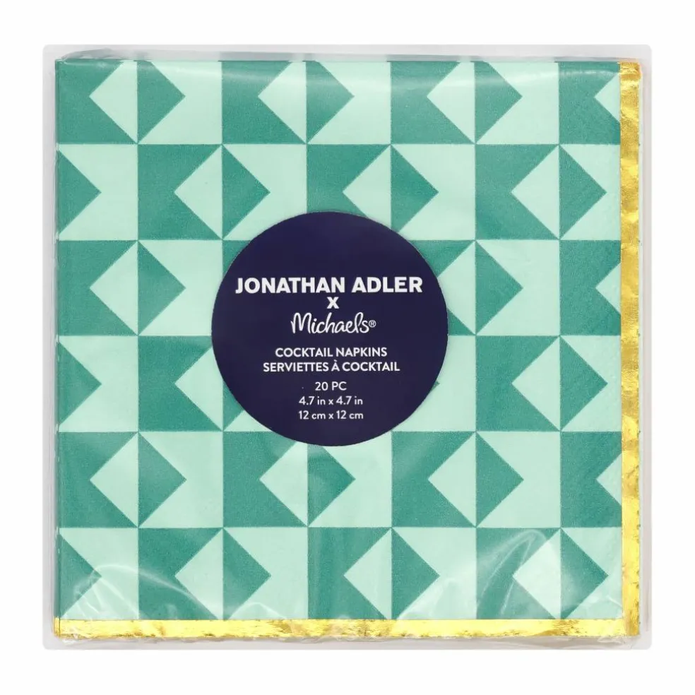 Jonathan Adler x Michaels Teal Print Cocktail Napkins, 20ct.