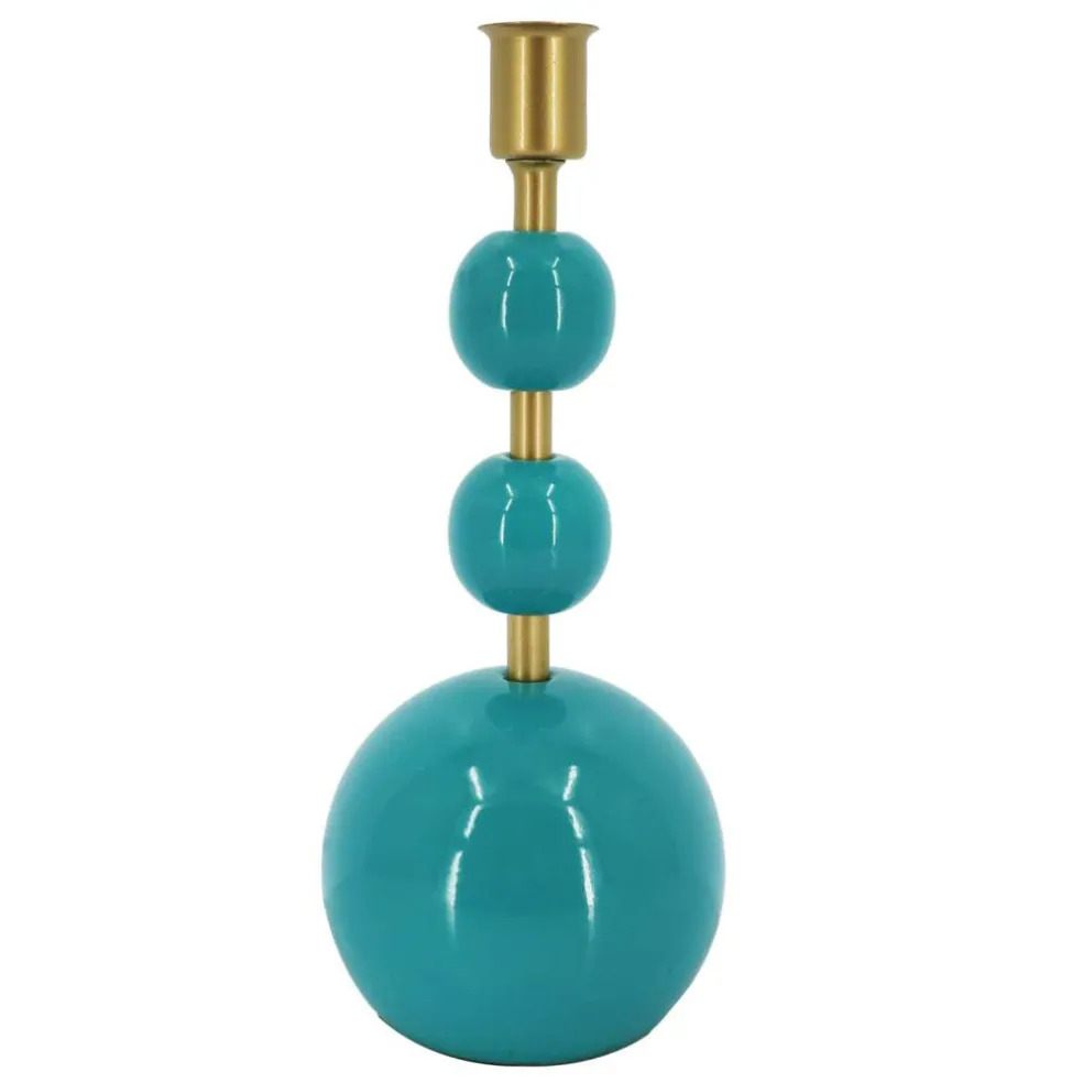 Jonathan Adler x Michaels 9.5" Teal & Gold Metal Tabletop Taper Candle Holder