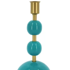 Jonathan Adler x Michaels 9.5" Teal & Gold Metal Tabletop Taper Candle Holder