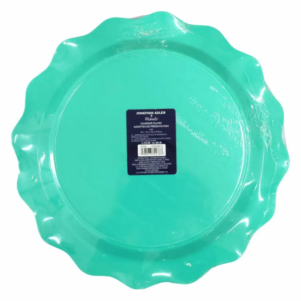 Jonathan Adler x Michaels 13" Teal Charger Plates, 6ct.