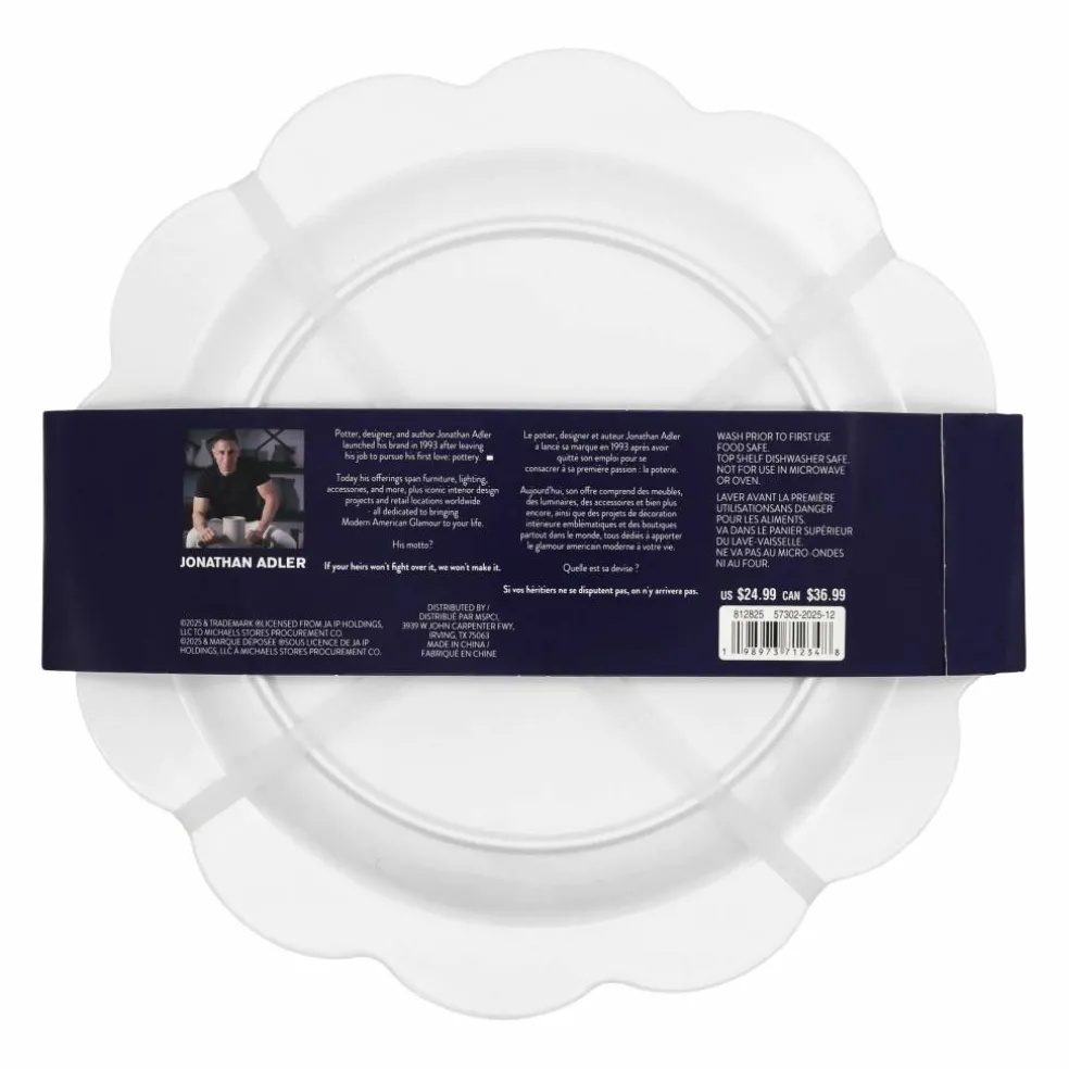 Jonathan Adler x Michaels 10" Teal Wave Melamine Plates, 4ct.