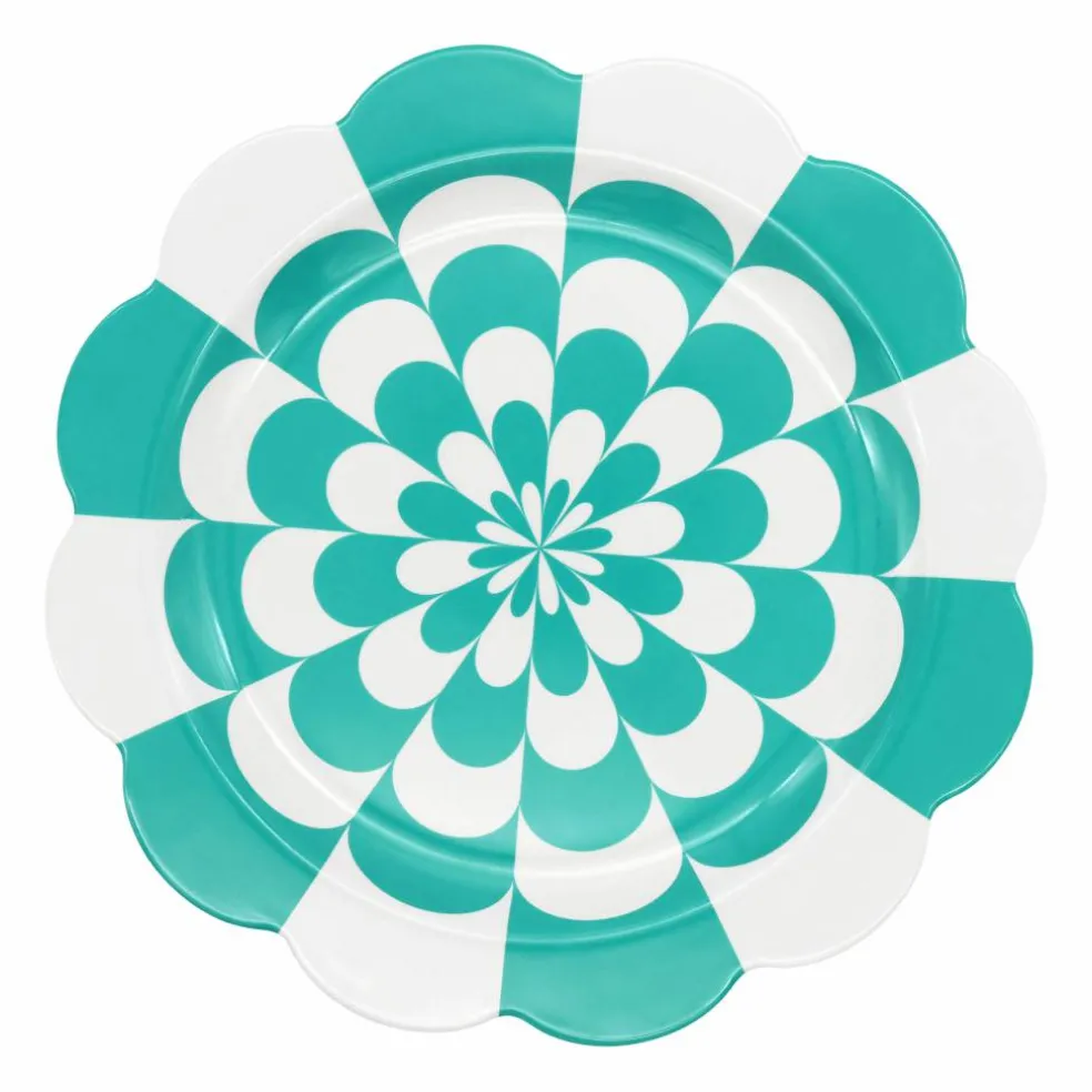 Jonathan Adler x Michaels 10" Teal Wave Melamine Plates, 4ct.