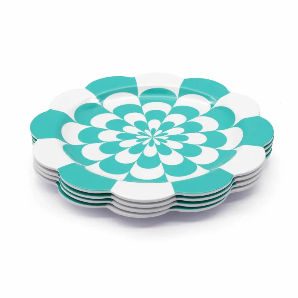Jonathan Adler x Michaels 10" Teal Wave Melamine Plates, 4ct.
