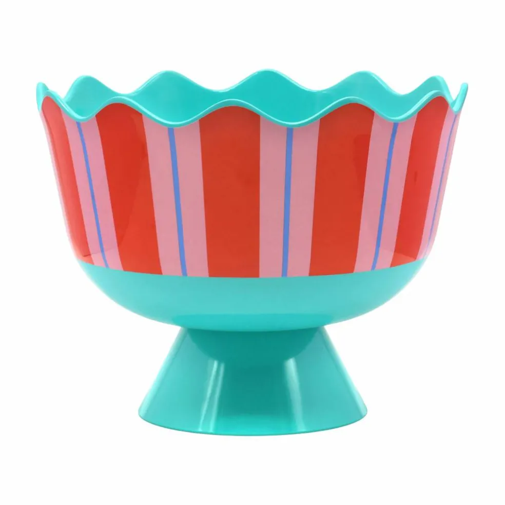 Jonathan Adler x Michaels 13" Teal & Red Stripes Melamine Serving Bowl