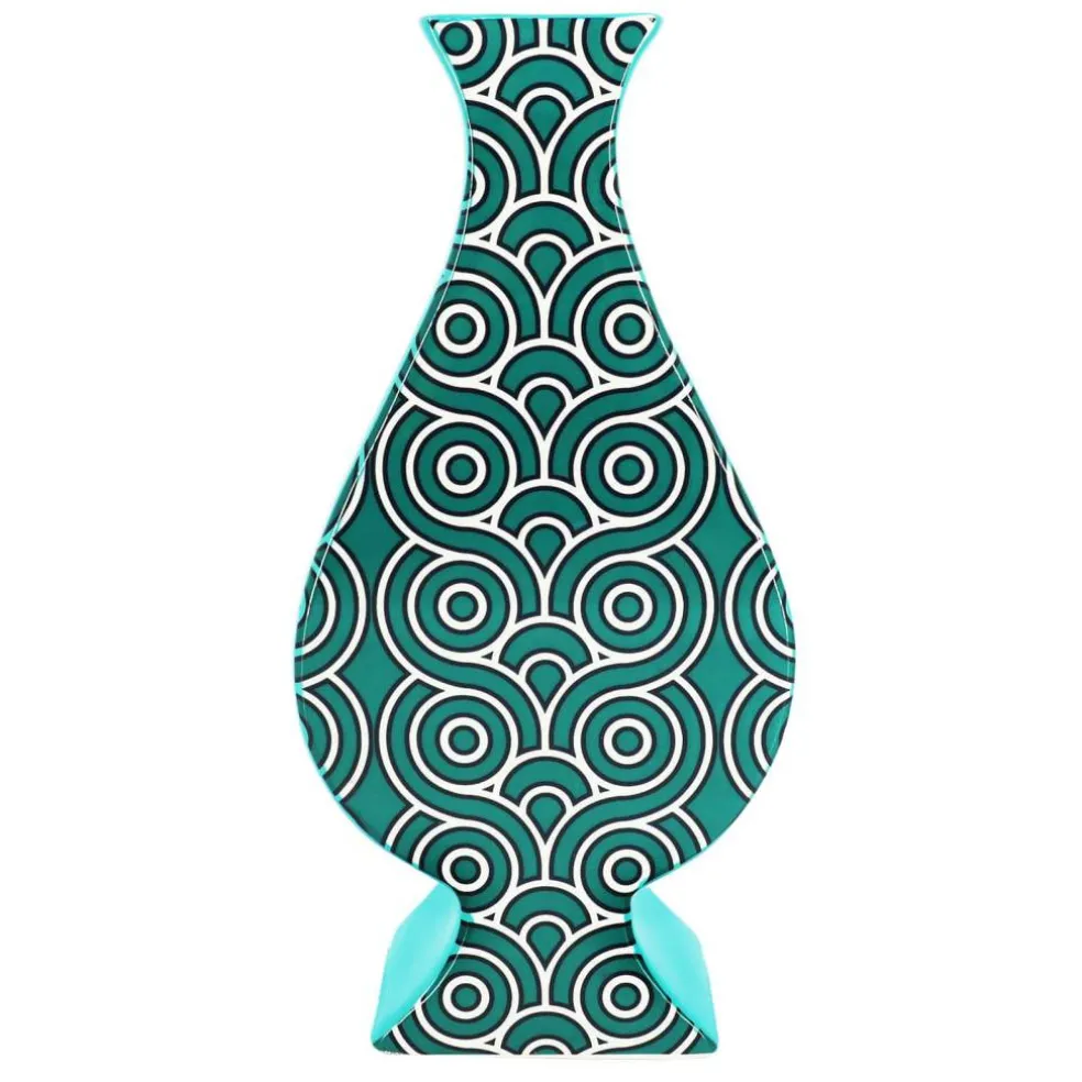 Jonathan Adler x Michaels 11.75" Turquoise Graphic Swirl Tabletop Ceramic Vase