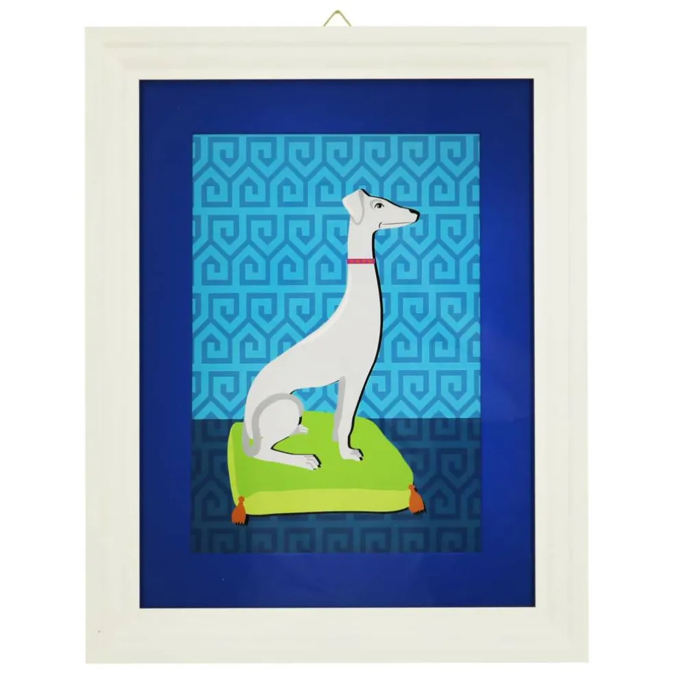 Jonathan Adler x Michaels 18.5" White & Blue Greyhound Wal Art