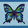 Jonathan Adler x Michaels 22.5" White & Blue Stained Glass Butterfly Madrid Key Wall Décor