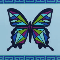 Jonathan Adler x Michaels 22.5" White & Blue Stained Glass Butterfly Madrid Key Wall Décor