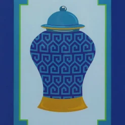 Jonathan Adler x Michaels 18.5" White & Blue Greek Key Urn Wall Décor