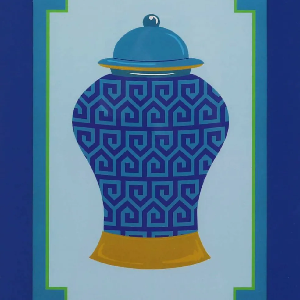 Jonathan Adler x Michaels 18.5" White & Blue Greek Key Urn Wall Décor