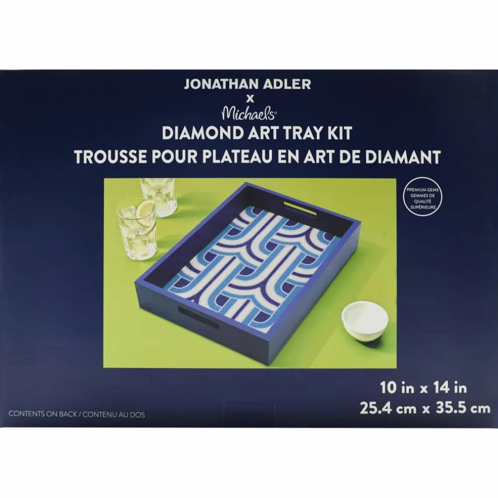 Jonathan Adler x Michaels 10" x 14" Blue Lines Diamond Art Tray Kit