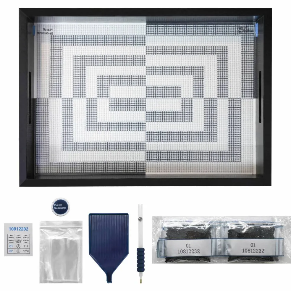 Jonathan Adler x Michaels 10" x 14" Black & White Square Diamond Art Tray Kit