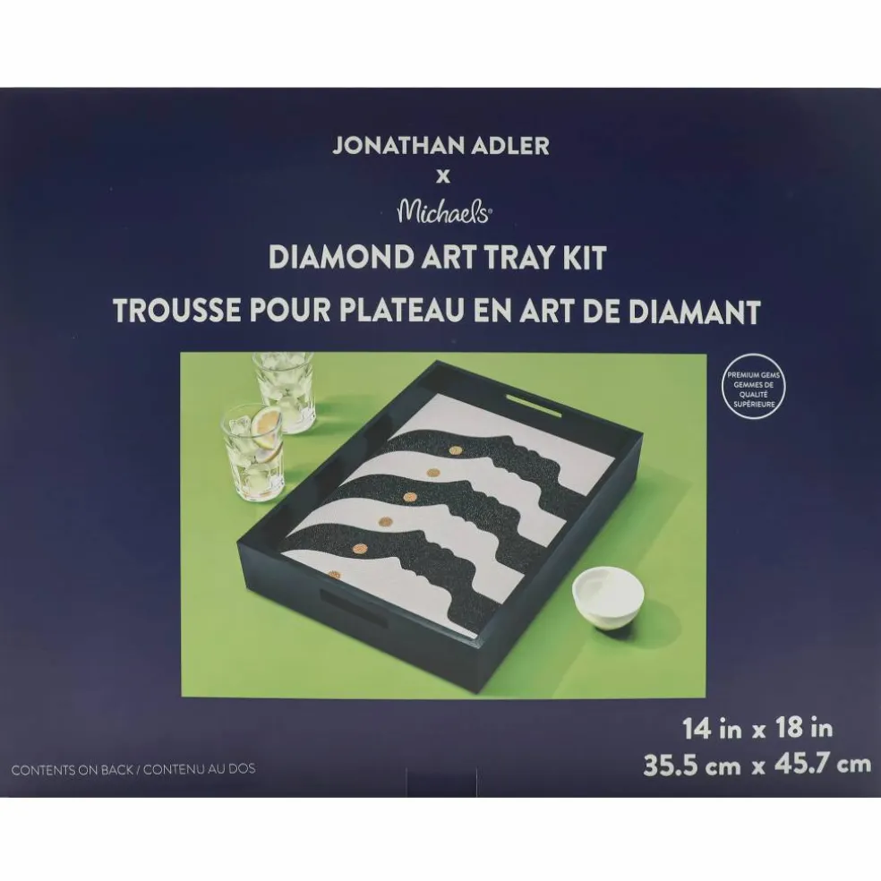 Jonathan Adler x Michaels 14" x 18" Black & White Atlas Diamond Art Tray Kit