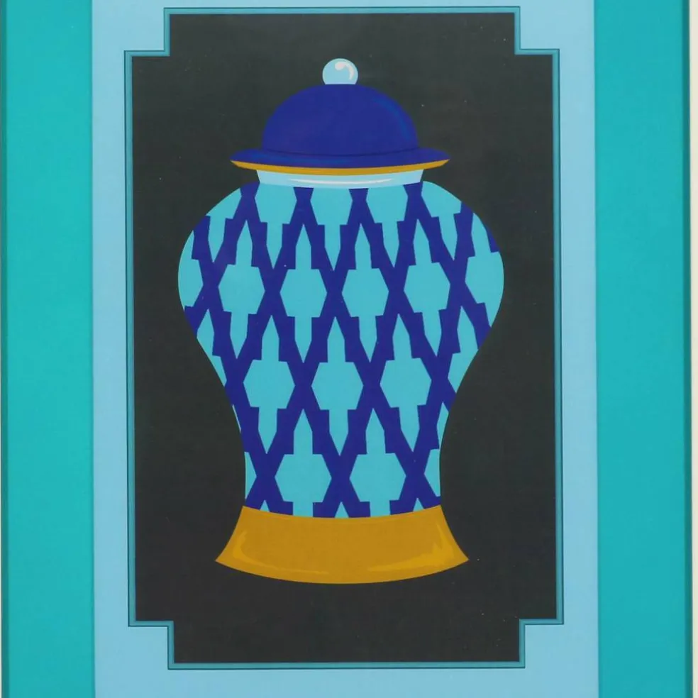 Jonathan Adler x Michaels 14.5" x 18.5" Blue Urn Wall Art
