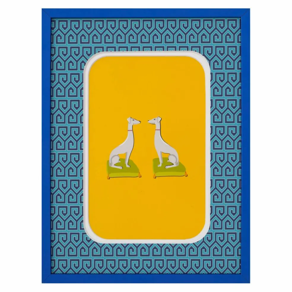 Jonathan Adler x Michaels 4" x 6" Blue & Teal Greek Key Matted Metal Tabletop Frame