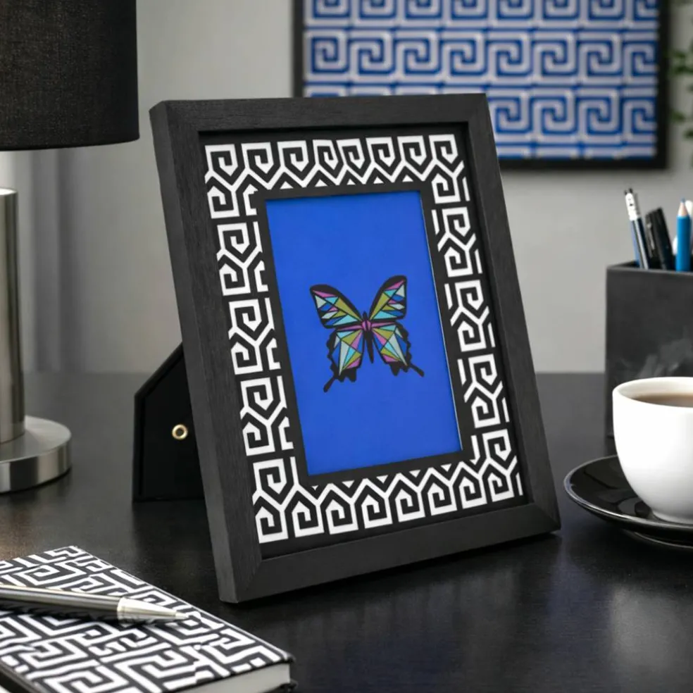 Jonathan Adler x Michaels 5" x 7" Black & White Greek Key Matted Wood Tabletop Frame