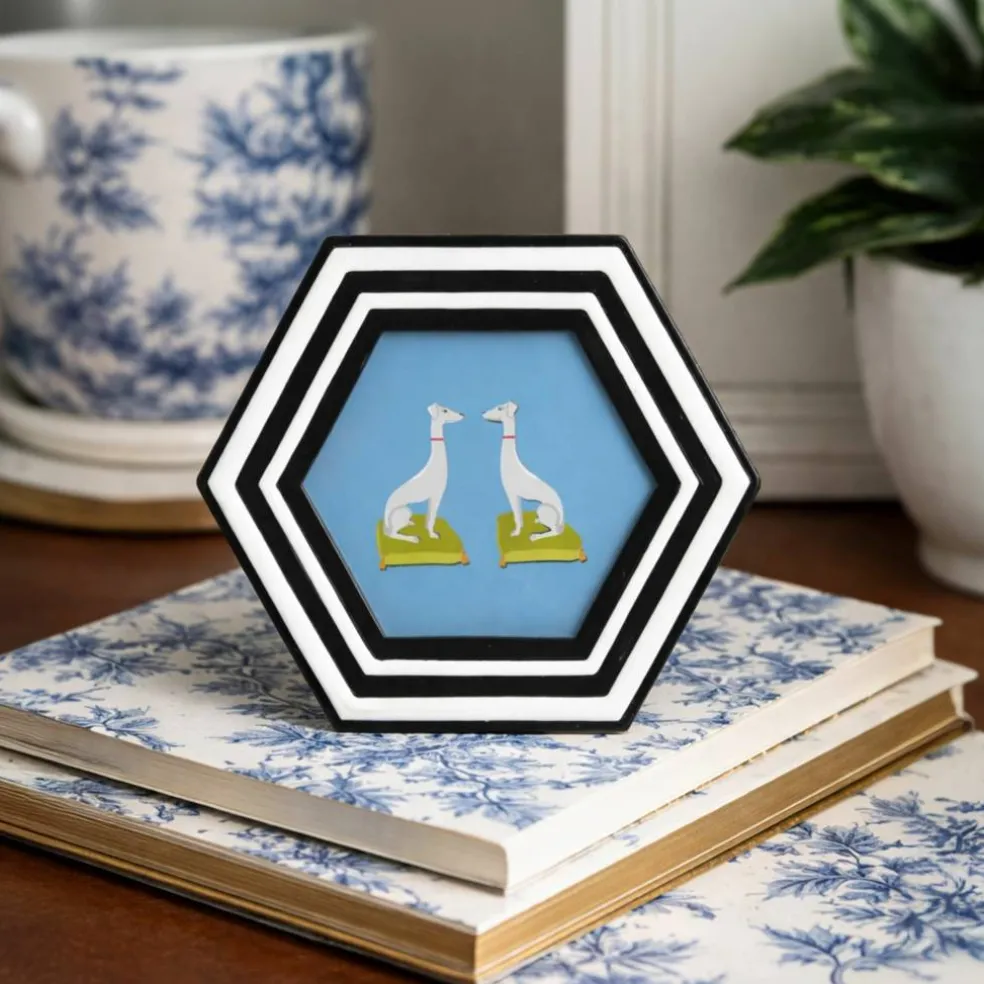 Jonathan Adler x Michaels 4" x 4" Black & White Hexagonal Tabletop Frame