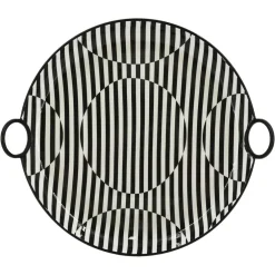 Jonathan Adler x Michaels 16" x 14.25" Black & White Geometric Stripe Metal Tray