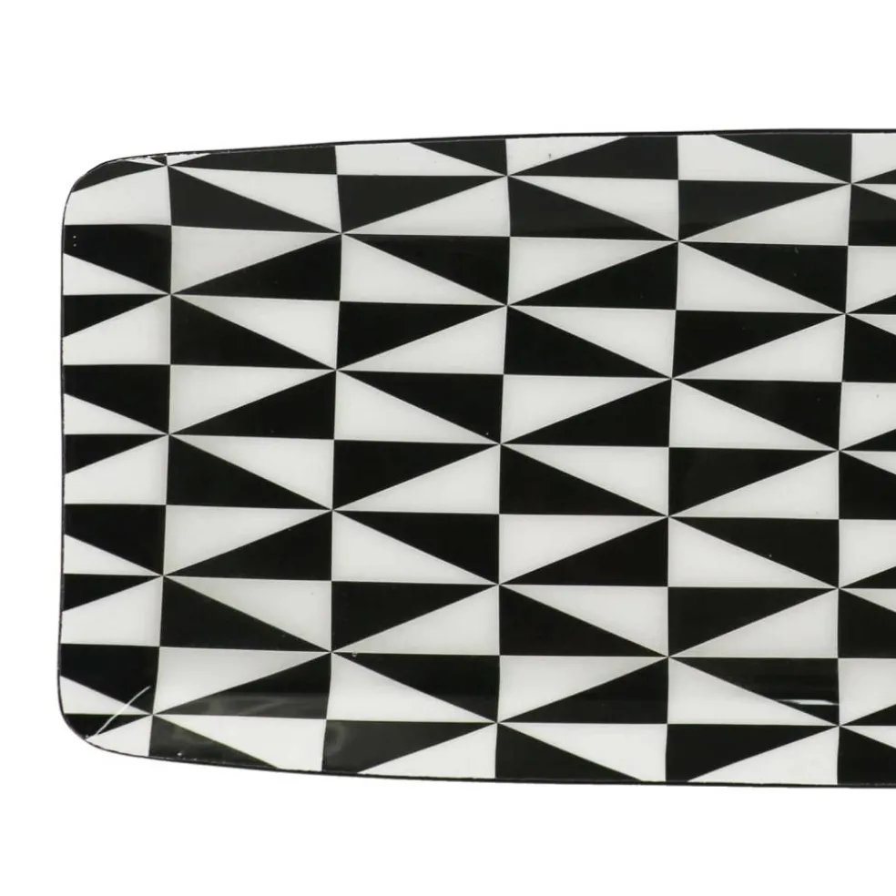 Jonathan Adler x Michaels 4" x 10" Black & White Geometric Metal Plate
