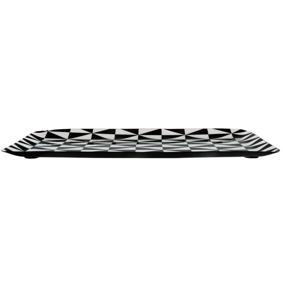 Jonathan Adler x Michaels 4" x 10" Black & White Geometric Metal Plate