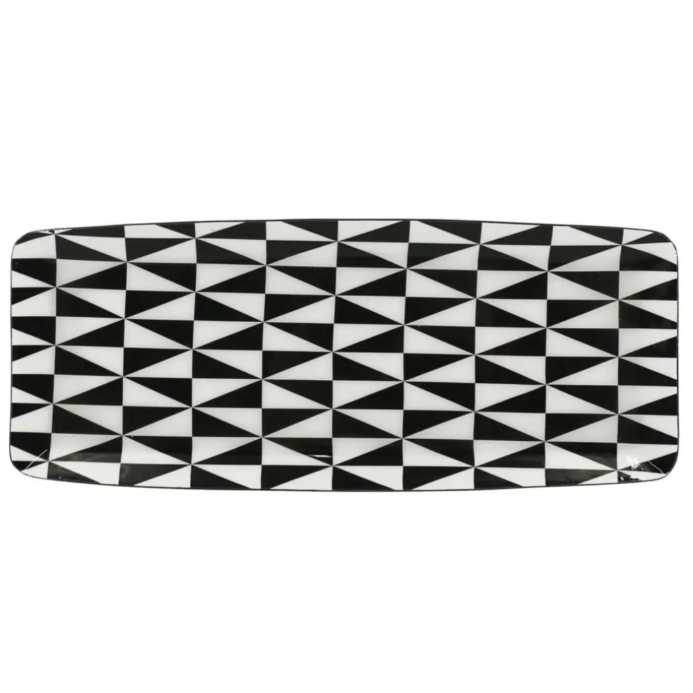 Jonathan Adler x Michaels 4" x 10" Black & White Geometric Metal Plate