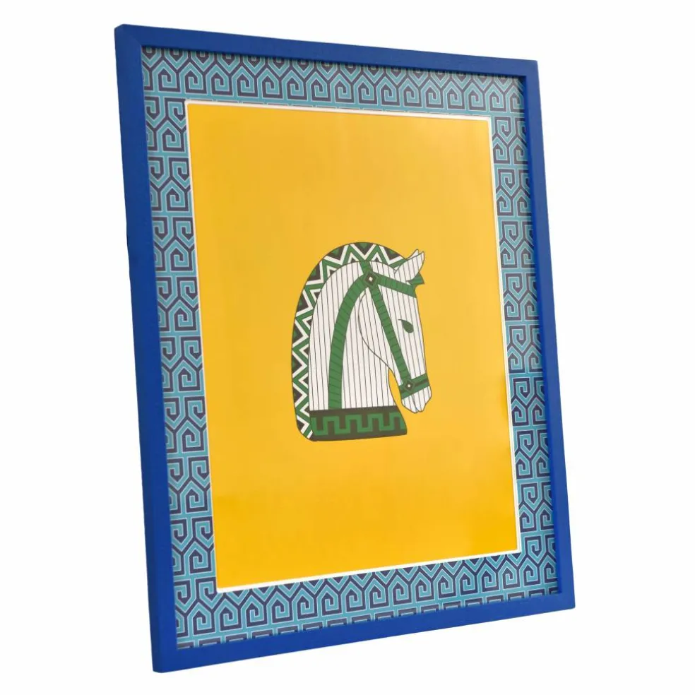 Jonathan Adler x Michaels 16" x 20" Blue Greek Key Matted Wood Wall Frame