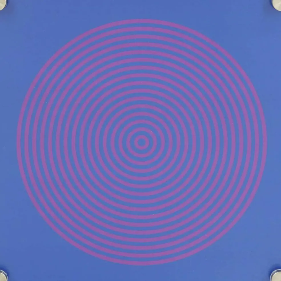 Jonathan Adler x Michaels 8" x 8" Blue & Red Circle Stripe Wall Art
